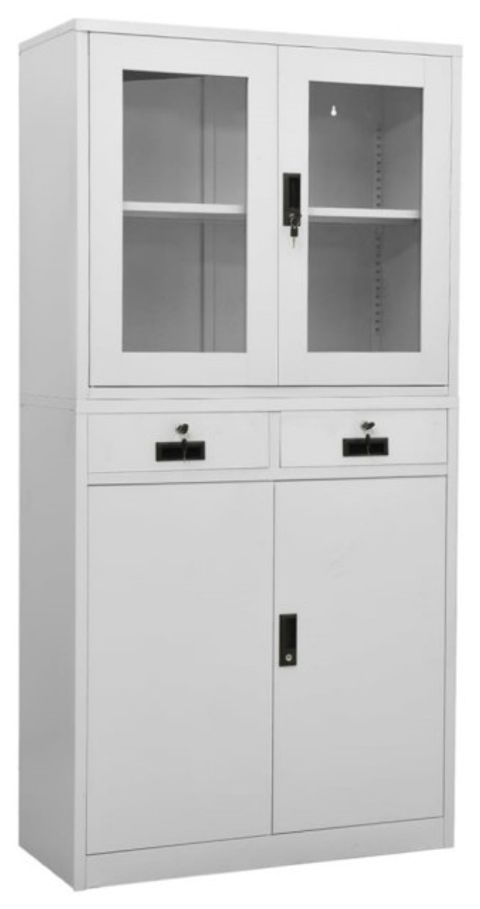 Vidaxl Office Cabinet Light Gray 35.4"X15.7"X70.9" Steel And Tempered ... intended for The Art of Organization Finding Your Flow with the vidaXL Steel Cabinet